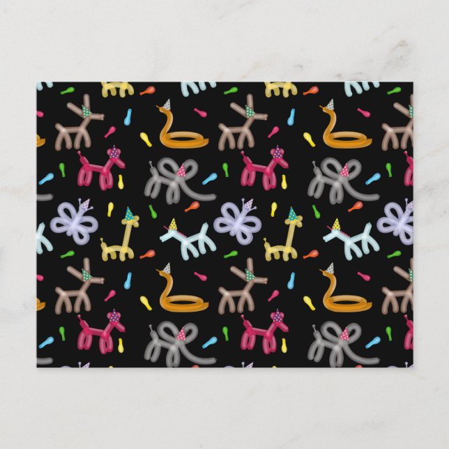 Carte Postale Balloon Animals Kids Party Theme (Devant)