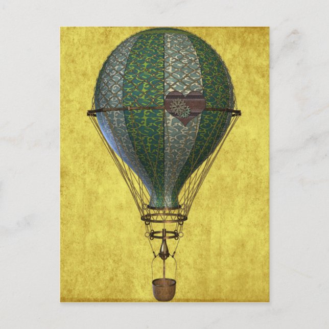 Carte Postale Balloon victorien Steampunk (Devant)