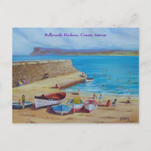 Carte Postale Ballycastle Harbour, County Antrim peinture à l'hu
