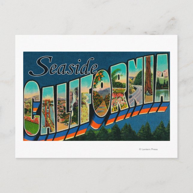 Carte Postale Balnéaire, Californie - Scènes à grandes lettres (Devant)
