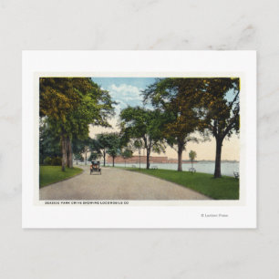 Carte Postale Balnéaire Park Drive Vue Montrant Locomobile