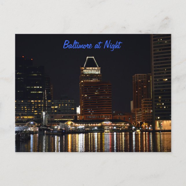 Carte Postale Baltimore la nuit (Devant)