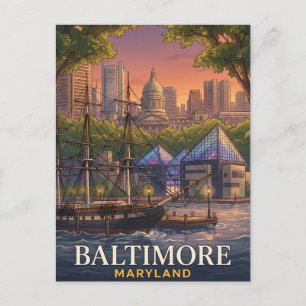 Carte Postale Baltimore Maryland Inner Harbor Voyage Historique