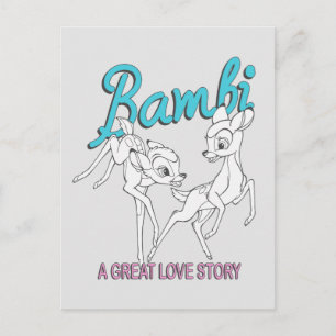 Carte Postale Bambi & Faline "Une grande histoire d'amour"