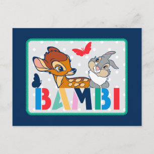 Carte Postale Bambi & Thumper Badge à pois