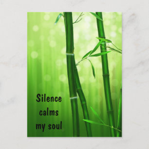 Carte Postale Bambou - Silence Calme Mon Âme