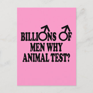 Carte Postale Ban animal testing drôle slogan