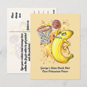 Carte Postale Banana Slam Dunk Pure Poassium Power Fruitatif