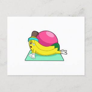 Carte Postale Banane à Yoga Fitness