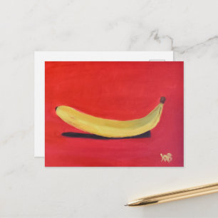 Carte Postale Banane avec fond rouge