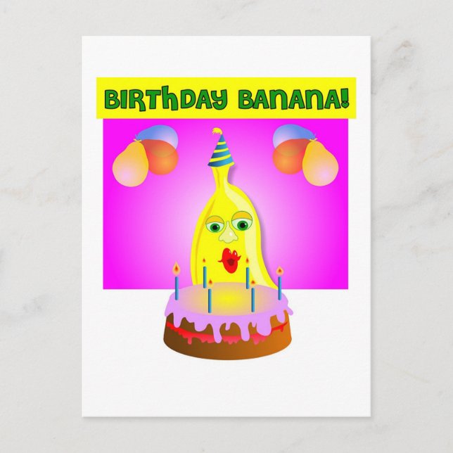 Carte Postale Banane d'anniversaire (Devant)