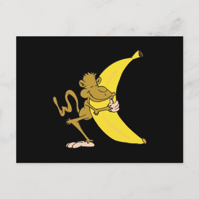 Carte Postale banane de singe embrassant (Devant)