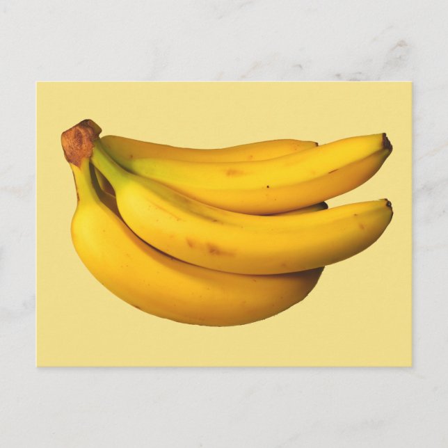 Carte Postale Bananes jaunes câlées dans un paquet (Devant)