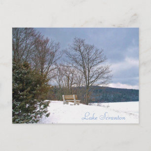 Carte Postale Banc d'hiver Scranton PA Lake Scranton