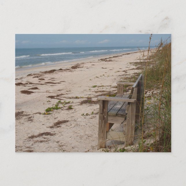 Carte Postale Banc sur la plage (Devant)