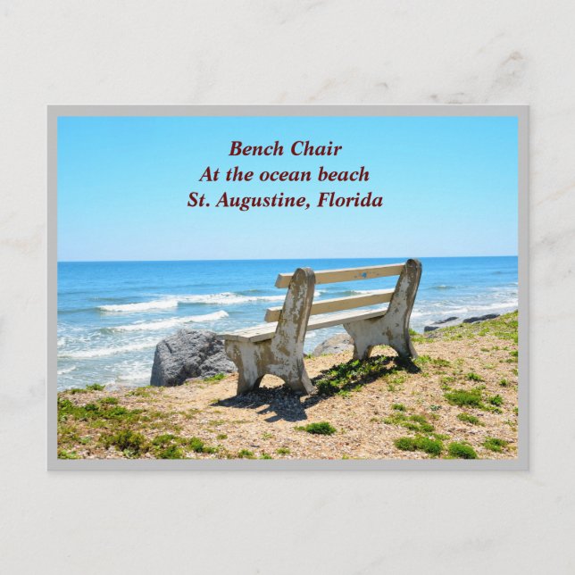 Carte Postale Banc Sur La Plage (Devant)