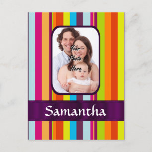 Carte Postale Bande de bonbons multicolore