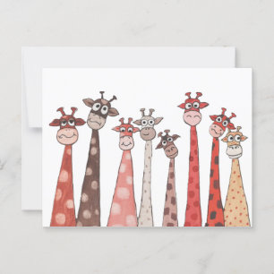 Carte Postale Bande de girafes