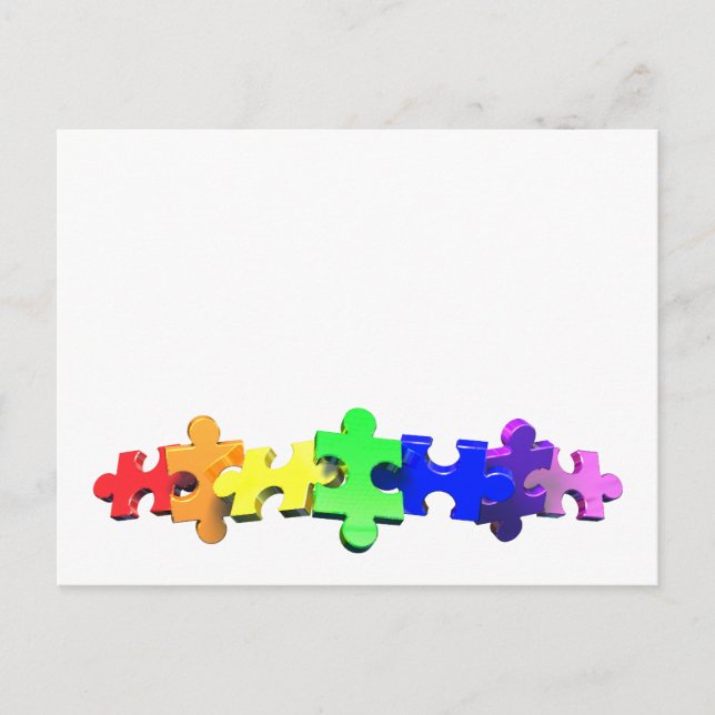 Carte Postale Bande de puzzle Autisme (Devant)