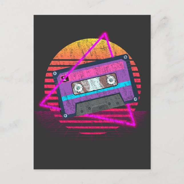 Carte Postale Bande de Sunset Musique Vaporwave Rétro (Devant)