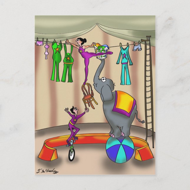 Carte Postale Bande dessinée 9376 de cirque (Devant)