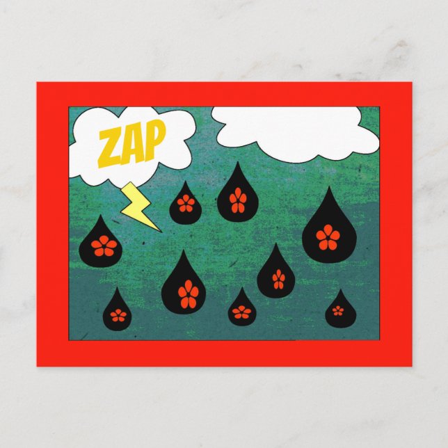 Carte Postale Bande dessinée amusante Pop Art Thunderflowers (Devant)