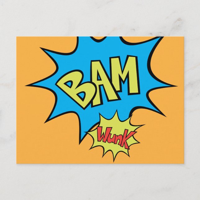 Carte Postale Bande dessinée Bam Balloon Explosion (Devant)