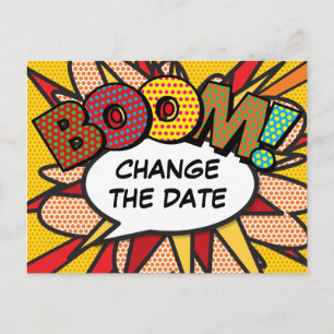 Carte Postale Bande dessinée de changement de date amusant moder