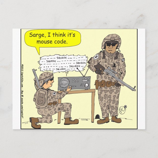 Carte Postale bande dessinée de code de 299 souris (Devant)