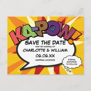 Carte Postale Bande dessinée de fun moderne KA-POW Sauvegarder l