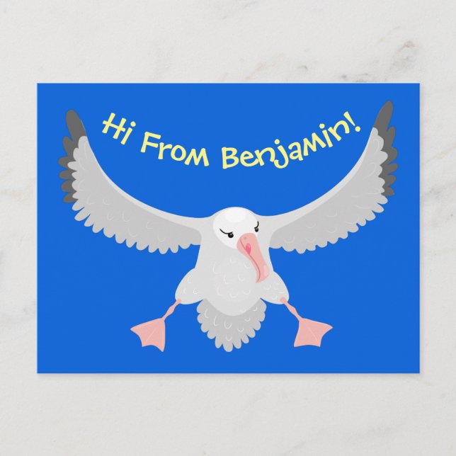 Carte Postale Bande dessinée de l'oiseau mûre albatros (Devant)