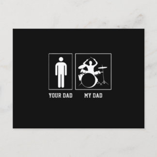 Carte Postale Bande Drôle Papa Drummer Mon papa Fête des pères