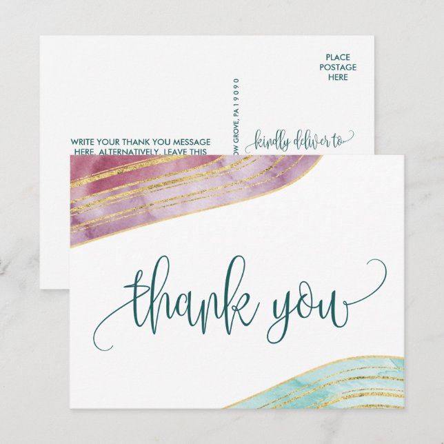 Carte Postale Banded Gemstone | Mauve Merci (Devant / Derrière)