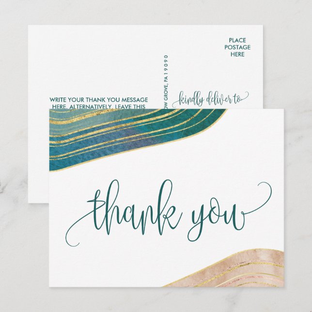 Carte Postale Banded Gemstone | Merci émeraude (Devant / Derrière)