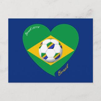 Carte Postale Bandera de BRAZIL FÚTBOL equipo nacional 2014