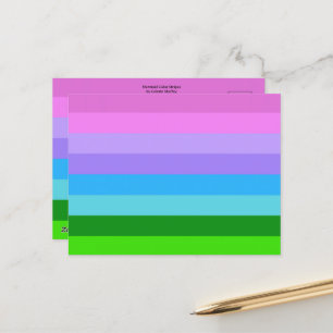 Carte Postale Bandes de couleurs de sirène