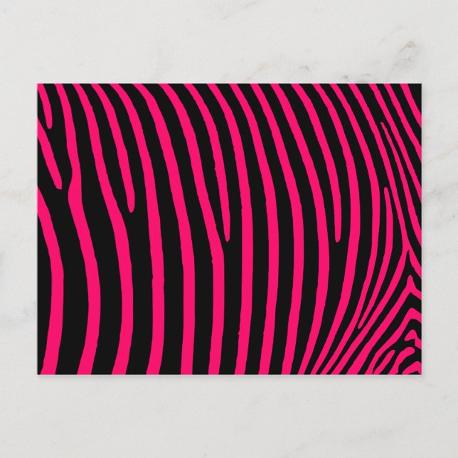 Carte Postale Bandes de zèbre rose chaud (Devant)
