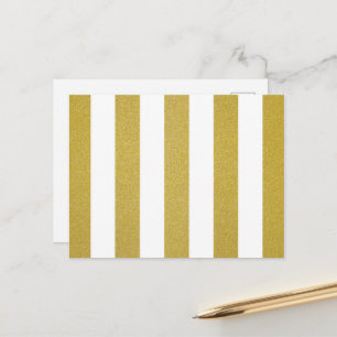 Carte Postale Bandes d'or, Blancs, Motif rayé