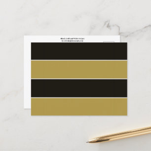 Carte Postale Bandes noires, dorées et blanches