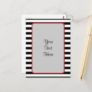 Carte Postale Bandes noires et blanches, Motif rayé, Lignes