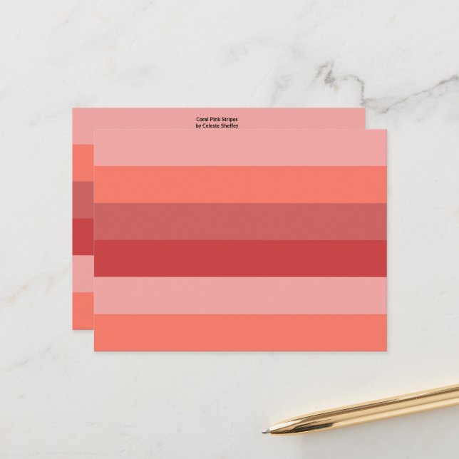 Carte Postale Bandes roses de corail (Devant/Arrière en situation)