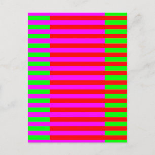 Carte Postale Bandes rouges roses chaudes