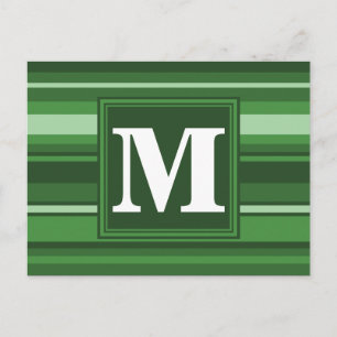 Carte Postale Bandes vertes monogrammes