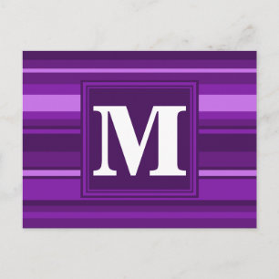 Carte Postale Bandes violettes monogrammes
