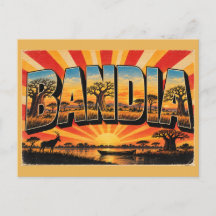Bandia Baobab Savane Safari Art de Voyage Vintage