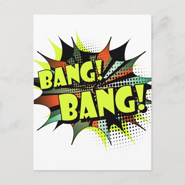 Carte Postale Bang bang bande dessinée effet son (Devant)
