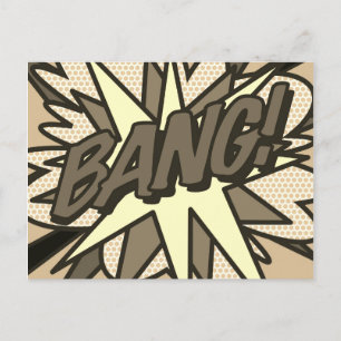 Carte Postale BANG Vintage Amusant Rétro Bande Dessinée Pop Art