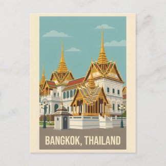 Carte Postale Bangkok Thailand Vintage Travel Poster
