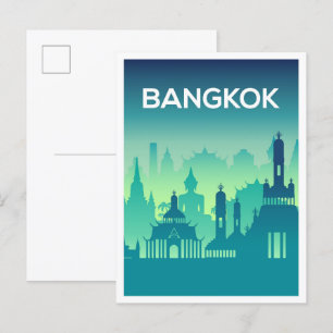 Carte Postale Bangkok Thaïlande Illustration de voyage artistiqu