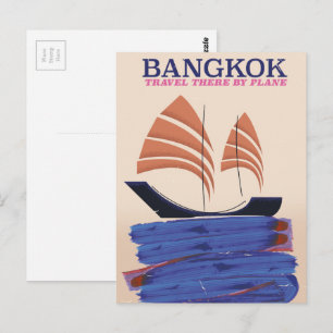 Carte Postale Bangkok "Voyagez là-bas en avion"
